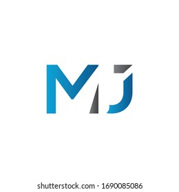 Vorlage für die Vektorillustration des Logo-Designs für den ersten MJ-Brief. Abstrakter Letter MJ Logo Design
