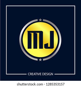 Initial MJ Letter Logo Template Design