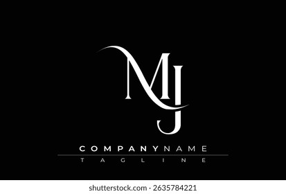 Initial MJ Logo Design Vector. Elegant Monogram Logo Design with Decorative Elements and Typography