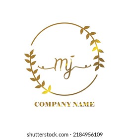 initial MJ logo vector handwriting signature Elegant branding art