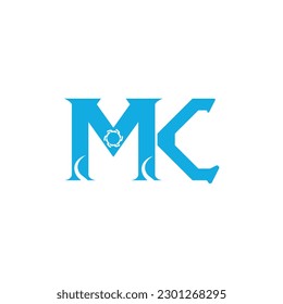 Imagen vectorial de la plantilla de diseño del logotipo del alfabeto MK inicial. Moderno, creativo, elegante y lujoso logotipo de letra inicial de m k