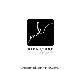 Initial MK beauty monogram and elegant logo design, handwriting logo of initial signature, wedding, fashion, floral and botanical with creative template.