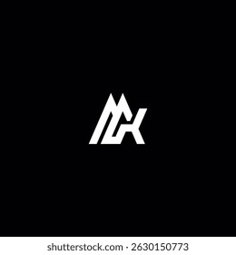 Initial MK KM Letter Logo Design with Modern Minimal Style.