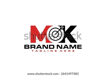 initial MK letter goal logo