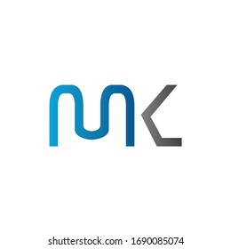 Plantilla vectorial de diseño de logotipo de letra MK inicial. Diseño del logotipo de carta abstracta MK