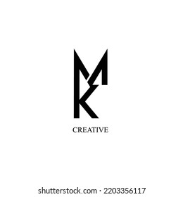 Initial Mk Letter Logo Design Stock Vector (Royalty Free) 2203356117 ...