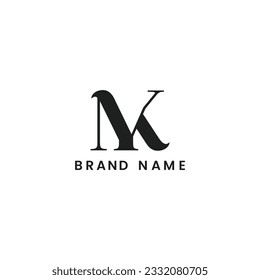 Initial MK Letter Logo Design