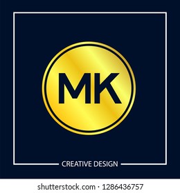 Initial MK Letter Logo Template Design