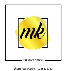 Initial MK Letter Logo Template Design