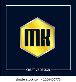 Initial MK Letter Logo Template Design