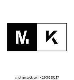 initial MK logo business letter finance signature