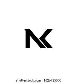 initial MK logo design vector in black and white color