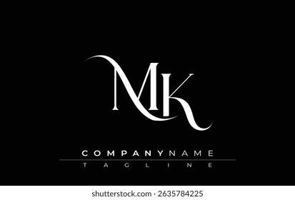 Initial MK Logo Design Vector. Elegant Monogram Logo Design with Decorative Elements and Typography