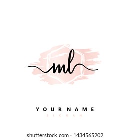 Initial ML beauty handwriting logo vector
