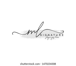 Initial ML beauty monogram and elegant logo design, handwriting logo of initial signature, wedding, fashion, floral and botanical with creative template.