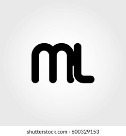 initial ml black business logo