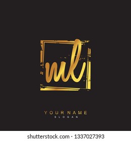 Initial ML handwriting logo vector