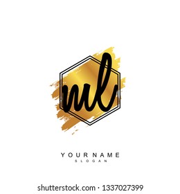 Initial ML handwriting logo vector