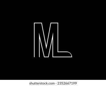 Plantilla vectorial de diseño de logotipo de letra ML inicial. Logo de Monograma o marca de letra ML Diseño