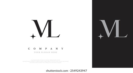 Vetor de design de logotipo ML inicial 