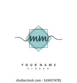 Initial MM beauty handwriting logo vector