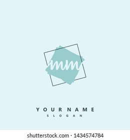 Initial MM beauty handwriting logo vector