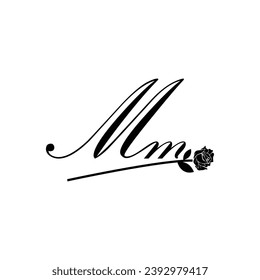 Ornamento de la tipografía de la flor de escritura de manual de MM inicial moderno