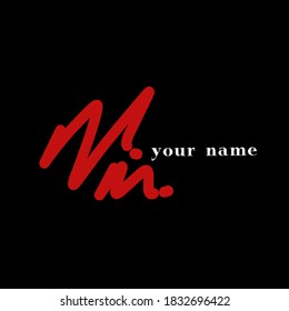 Initial Mm handwriting logo template vector