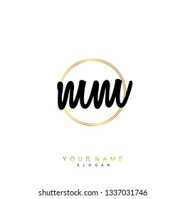 Initial MM handwriting logo vector