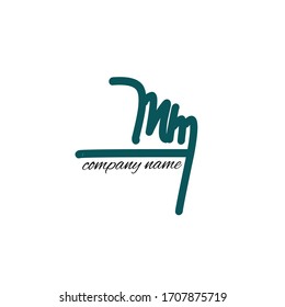 Initial mm handwriting logo vector