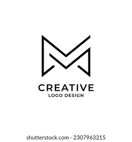 Initial MM letter logo, MM logo vector