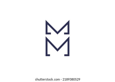 Diseño del logotipo inicial MM con un estilo abstracto y minimalista. Logotipo MM con concepto de línea. Ilustración vectorial