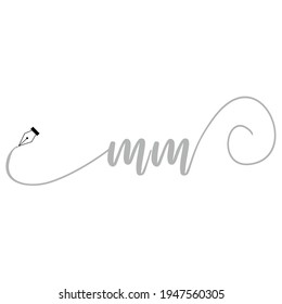 Moda comercial de escritura a mano del logotipo de MM inicial