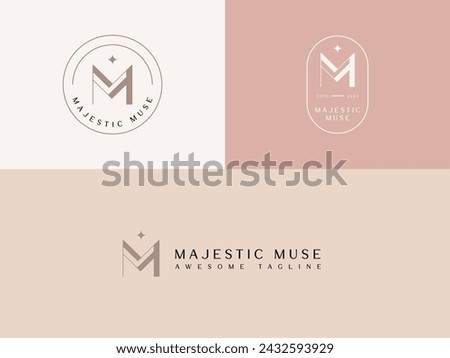 Initial MM for Majestic Muse Lady Preneur Logo Template for businesswoman
