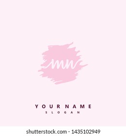Initial MN beauty handwriting logo vector