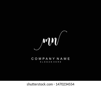 Initial MN beauty monogram and elegant logo design, handwriting logo of initial signature, wedding, fashion, floral and botanical with creative template.
