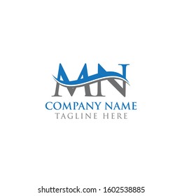Initial MN letter Logo Design vector Template. Abstract Letter MN logo Design