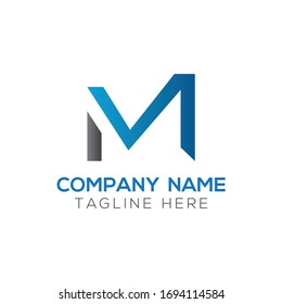 Plantilla vectorial de diseño del logotipo de la letra MP inicial. Diseño del logotipo MN de la carta abstracta