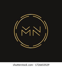 Vorlage für das Design von MN-Buchstaben für das Logo. Design des abstrakten Letter-MN-Logos