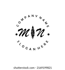 Initial MN letter logo vector illustration