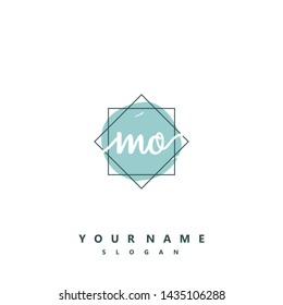 Initial MO beauty handwriting logo vector