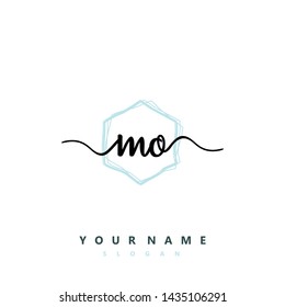 Initial MO beauty handwriting logo vector