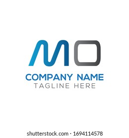 Plantilla vectorial de diseño del logotipo de la letra MO inicial. Diseño del logotipo de carta abstracta MK