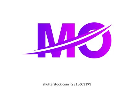 Logotipo inicial de la letra MO con plantilla de vectores gráficos de diseño Swoosh para identidad de empresa y empresa.