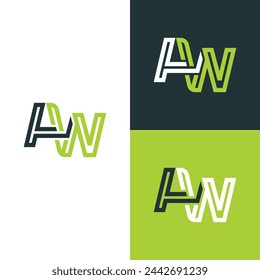 Initial modern design of Combination letter A and W logo, suitable for your design