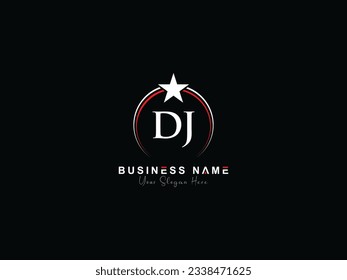 Imagen vectorial del logotipo comercial de DJ moderno inicial