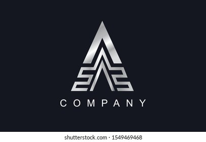 Initial A Modern Elegant Design Logo Concept. Letter A Symbol Logo with premium style and silver colors for your business.