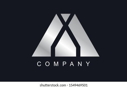 Initial A Modern Elegant Design Logo Concept. Letter A Symbol Logo with premium style and silver colors for your business.