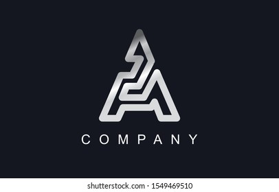 Initial A Modern Elegant Design Logo Concept. Letter A Symbol Logo with premium style and silver colors for your business.