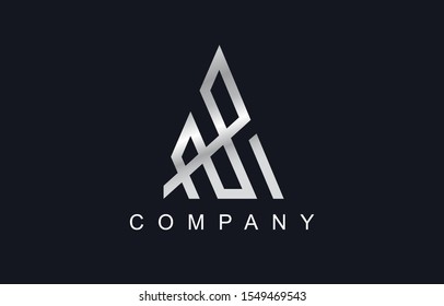 Initial A Modern Elegant Design Logo Concept. Letter A Symbol Logo with premium style and silver colors for your business.